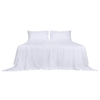  4pcs queen size 100% bamboo bed sheet set in white colour