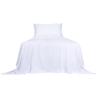 3pcs sinigle size 100% bamboo bed sheet set in white colour single