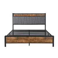 levede double bed frame tufted headboard usb charge
