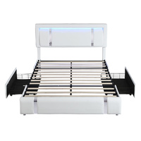 levede double bed frame with adjustable headboard white