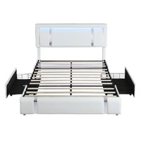 levede queen bed frame with adjustable headboard white