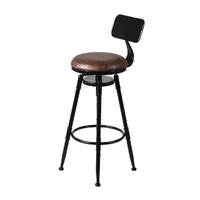  2x Bar Stool Kitchen Wooden PU