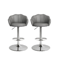 2x Bar Stools Kitchen Gas Lift Grey