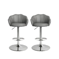  2x bar stools kitchen gas lift grey