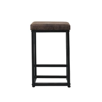  2x bar stools pu leather metal