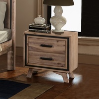 Seashore Bedside Table Silver Brush