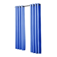 2x blockout curtains panels 3 layers blue