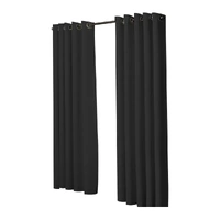 2x blockout curtains panels 3 layers black