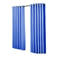 2x blockout curtains panels 3 layers blue