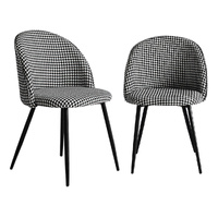 2x Dining Chairs Kitchen Cafe Black and White