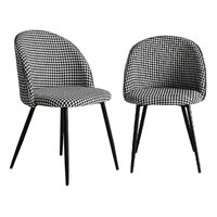  2x dining chairs kitchen cafe black and white