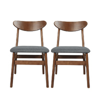 2xDining Chairs Kitchen Chair Brown 2Pack