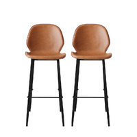 2x Bar Stool Barstools Counter Brown