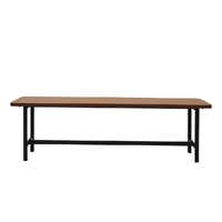  1x dining table +1x bench set steel home kitchen farmhouse brown