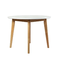  dining table round rubberwood base 100cm white 100 cm
