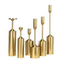 6pcs gold iron taper luxury candlestick candle holder stand pillar