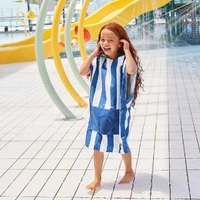 Dock & Bay KIDS Poncho Hooded Towel -Mini Cabana Collection-Whitsunday Blue M (8-10yrs)