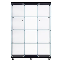 Stacked 169cm Tall Glass Display Cabinet 4 Tier