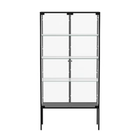Stacked Glass Display Cabinet Steel 4 Tier 160cm