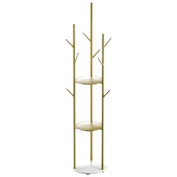  Coat Rack Clothes Stand 8 Hook Organizer Gold