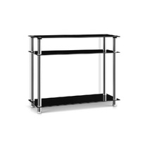 Artiss Console Table Tempered Glass Black