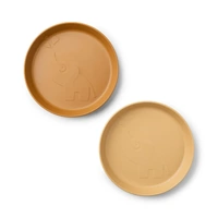  Kiddish Raffi Plate 2 Pack-Mustard