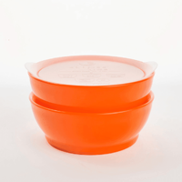  Kids Spill-Proof Anti-Slip Bowl Stage 3 12oz | Twin Pack with Lid Green