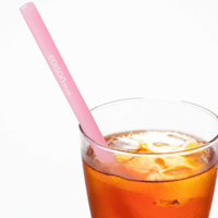  Resealable Silicone Zipper Straw Green/Orange
