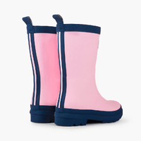  Matte Kids Rain Boots | Pink & Navy size 5