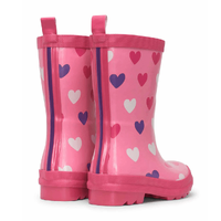  Shiny Kids Rain Boots | Scattered Hearts size 8