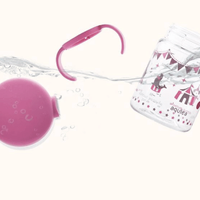 Aqulea Clear Straw Bottle Mug 200ml Pink Circus