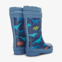  Dinosaur Silhouettes Sherpa Lined Kids Rain Boots Size 9