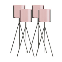 4x 70cm tripod flower pot plant stand with pink flowerpot holder rack indoor display