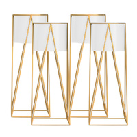 4x 70cm gold metal plant stand with white flower pot holder corner shelving rack indoor display