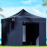 Instahut Gazebo Pop Up Marquee 3x3 Folding Tent Gazebos Camping 500D Oxford Navy