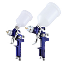 2PC HVLP Air Spray Gun Gravity Feed Cup Nozzles Included