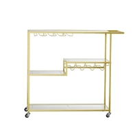  Bar Cart Gold Drinks Serving Trolley 4 Tier