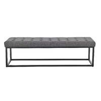 Cameron Button-Tufted Upholstered Bench with Metal Legs