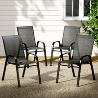 Outdoor Stackable Chairs Lounge Chair Bistro Set Patio Furniture
