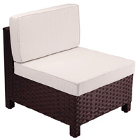 LONDON RATTAN 1pc Sofa Outdoor Furniture Setting - Steel Frame Garden Lounge.