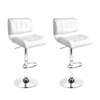 PU Leather Gas Lift Bar Stools - Chrome