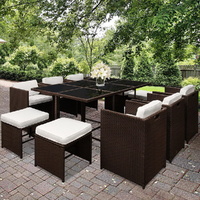 11 Piece PE Wicker Outdoor Dining Set