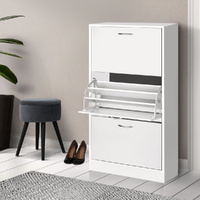 Door Shoe Cabinet - White