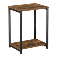 Oakley Side Table Vintage Brown with Storage Shelf