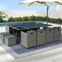 13 Piece Wicker Outdoor Dining Table Set