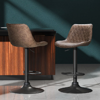 Set of 2 Bar Stools Kitchen Stool Chairs Metal Barstool Dining Chair Rushal