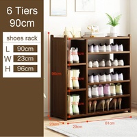 Tower Bamboo Wooden Shoe Rack Boot Shelf Stand Storage Organizer