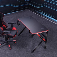 Gaming Desk Desktop PC Computer Desks Desktop Racing Table Office Laptop Home K-Shaped Legs Black