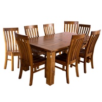 Teasel Dining Set Table Chair Solid Pine Wood Timber - Rustic Oak