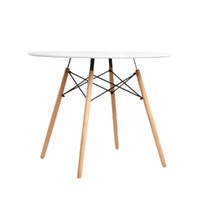 Dining Table 4 Seater Round Replica DSW Eiffel Kitchen Timber White